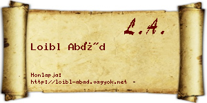 Loibl Abád névjegykártya